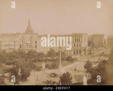 Vista della Belle-Alliance-Platz di Berlino, fotografia, Friedrich Albert Schwartz, (menzionato sull'oggetto), Berlino, 1892, carta, stampa albume, altezza, 158 mm x larghezza, 210 mm Foto Stock