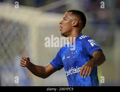 Belo Horizonte, Brasile. 16 maggio 2024. Arthur Gomes di Cruzeiro durante la partita tra Cruzeiro e Union la Calera, per il quinto turno del girone B della Copa CONMEBOL Sudamericana 2024, all'Arena Independencia Stadium, a Belo Horizonte, Brasile, il 16 maggio. Foto: Gledston Tavares/DiaEsportivo/Alamy Live News crediti: DiaEsportivo/Alamy Live News Foto Stock