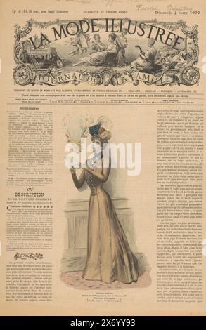 La Mode Illustrée; Journal de la Famille, No. 9, 4 mars 1900 (titolo sull'oggetto), Cahier con 4 pagine di testo, illustrazioni e pubblicità., rivista, editore: Firmin-Didot & Cie, (menzionato sull'oggetto), Parigi, 4-mar-1900, paper, stampa con carta intestata, altezza, 402 mm x larghezza, 292 mm Foto Stock