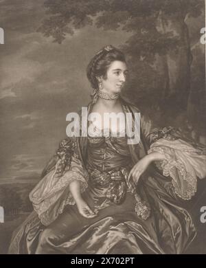 Ritratto di Anne Fortescue, stampa, stampatore: James Watson (apprendista), dopo aver dipinto di: Francis Cotes, Londra, 1755 - 1790, carta, altezza, 390 mm x larghezza, 278 mm Foto Stock