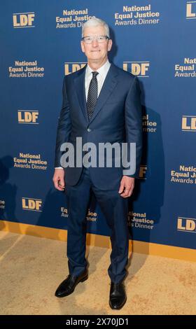 New York, New York, Stati Uniti. 16 maggio 2024. Tim Cook partecipa al 36° National Equal Justice Awards Dinner della LDF al Glasshouse di New York. (Credit Image: © Lev Radin/ZUMA Press Wire) SOLO PER USO EDITORIALE! Non per USO commerciale! Foto Stock