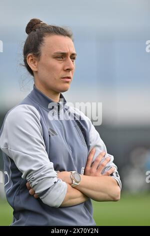Tubize, Belgio. 16 maggio 2024. La direttrice del Belgio Hanne Nielandt, nella foto, durante una partita amichevole di calcio tra le donne al di sotto delle 16 squadre nazionali del Belgio, chiamate le fiamme rosse, e la Germania giovedì 16 maggio 2024 a Tubize, in Belgio. Crediti: Sportpix/Alamy Live News Foto Stock