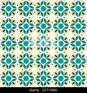 Motivo patchwork dalle colorate piastrelle marocchine e ornamenti. Può essere utilizzato per sfondi, riempimenti di motivi, sfondo di pagine Web, texture di superficie. Illustrazione Vettoriale