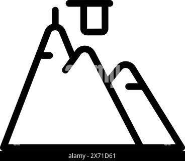 Vettore contorno icona iniziativa di avvio non riuscito. Pessima strategia. Mancanza di sviluppo aziendale Illustrazione Vettoriale