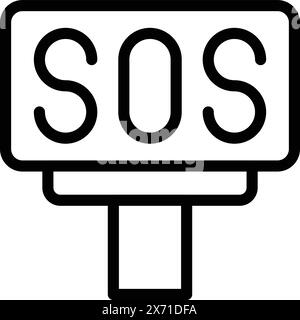 Vettore contorno icona fiasco di avvio. Sviluppo progetto non riuscito. Problema di strategia aziendale Illustrazione Vettoriale