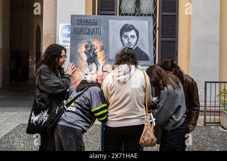 Milano, Italia. 17 maggio 2024. Memoria di Luigi Calabresi Milano, Italia - Cronaca Venerdì, 17 maggio, 2024. (Foto di Marco Ottico/Lapresse) commemorazione di Luigi Calabresi Milano, Italia - Novità venerdì 17 maggio 2024. (Foto di Marco otto/Lapresse) credito: LaPresse/Alamy Live News Foto Stock