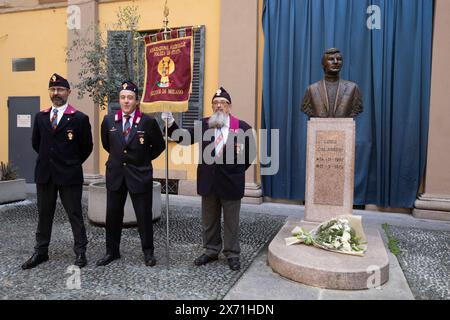 Milano, Italia. 17 maggio 2024. Memoria di Luigi Calabresi Milano, Italia - Cronaca Venerdì, 17 maggio, 2024. (Foto di Marco Ottico/Lapresse) commemorazione di Luigi Calabresi Milano, Italia - Novità venerdì 17 maggio 2024. (Foto di Marco otto/Lapresse) credito: LaPresse/Alamy Live News Foto Stock