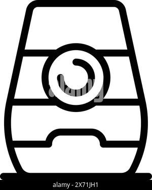 Icona vettoriale raffigurante un sacchetto di caramelle in un semplice stile line art, isolato su sfondo bianco Illustrazione Vettoriale