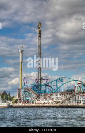 Grona Lund il parco di divertimenti, Isola Djurgarden, Stoccolma, Svezia Foto Stock