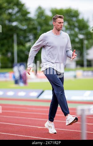 Gotzis, Austria. 17 maggio 2024. Niels Pittomvils belga in azione durante una sessione di allenamento in vista dell'Hypo-Meeting, IAAF World Combined Events Challenge, nello stadio Mosle di Gotzis, Austria, venerdì 17 maggio 2024. BELGA PHOTO JASPER JACOBS credito: Belga News Agency/Alamy Live News Foto Stock