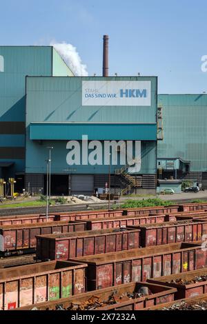 Duisburg, regione della Ruhr, Renania settentrionale-Vestfalia, Germania - HKM Huettenwerk Krupp Mannesmann a Duisburg-Huettenheim sul Reno. Partecipazione attuale: 50 Foto Stock