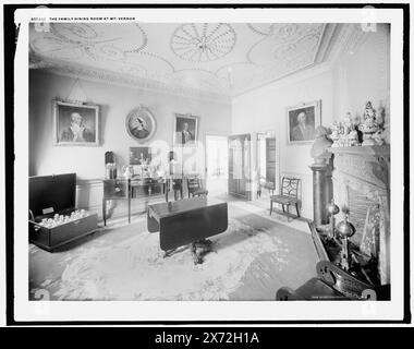 La sala da pranzo per famiglie al Mt. Vernon, Detroit Publishing Co. N. 072822., Gift; State Historical Society of Colorado; 1949, Washington, George, 1732-1799, case e luoghi di ritrovo. , Stati. , Abitazioni. , Sale da pranzo. , Stati Uniti, Virginia, Mount Vernon (Estate) Foto Stock