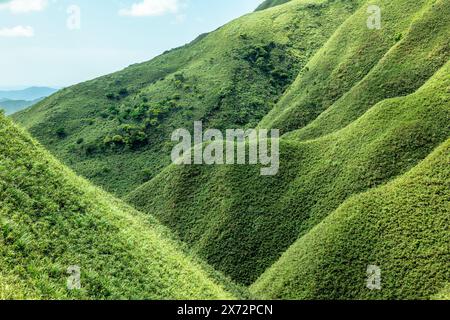 Scenario del monte Sanjiaolun, noto anche come monte matcha, nella cittadina di Jiaoxi, taiwan Foto Stock