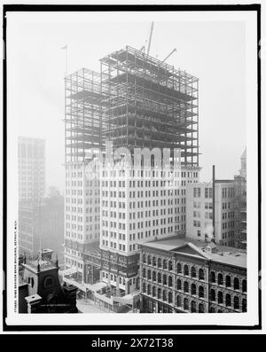 Edificio della Banca di risparmio DIME, Detroit, Mich., negativo rotto e registrato su secondo foglio di vetro., Detroit Publishing Co. N. 072803., Gift; State Historical Society of Colorado; 1949, uffici. , Industria edile. , Stati Uniti, Michigan, Detroit. Foto Stock