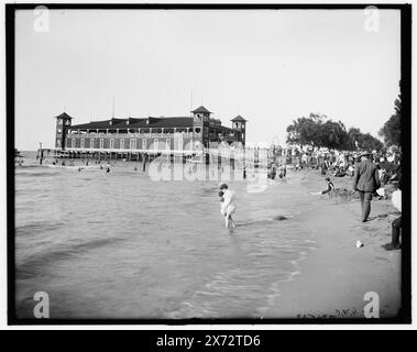 Spiaggia e padiglione, Gordon Park, Cleveland, Ohio, titolo da giacca. 'No. 49 G.F.C.' su negative., Detroit Publishing Co. no 036533., Gift; State Historical Society of Colorado; 1949, spiagge. , Strutture sportive e ricreative. , Parchi. , Stati Uniti, Ohio, Cleveland. Foto Stock