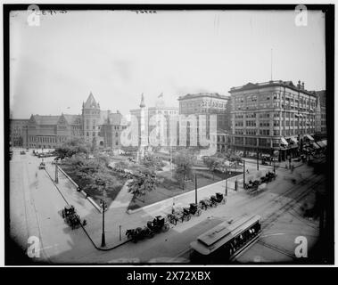 Lafayette Square, Buffalo, N.Y., Title from jacket., Soldiers' and Sailors' Monument in center., 'G 1833' on negative., Detroit Publishing Co. N. 033565., Gift; State Historical Society of Colorado; 1949, Plazas. , Strade. , Strutture commerciali. , Monumenti e memoriali. , Stati Uniti, New York (Stato), Buffalo. Foto Stock