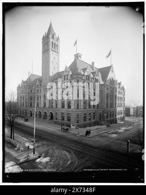 The New Post Office, Milwaukee, Wisp., '417' su negative., Detroit Publishing Co. N.. 013175., Gift; State Historical Society of Colorado; 1949, uffici postali. , Stati Uniti, Wisconsin, Milwaukee. Foto Stock