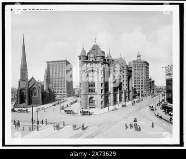 Shelton Square, Buffalo, N.Y., St. Paul Episcopal Cathedral; Prudential Building a sinistra., Detroit Publishing Co. N. 072744., Gift; State Historical Society of Colorado; 1949, Plazas. , Stati Uniti, New York (Stato), Buffalo. Foto Stock