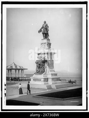 Statua di Champlain, Quebec, Detroit Publishing Co. N. 072897., Gift; State Historical Society of Colorado; 1949, Champlain, Samuel de, 1567-1635, statue. , Scultura. , Gazebo. , Canada, Quebec (Provincia), Quebec. Foto Stock