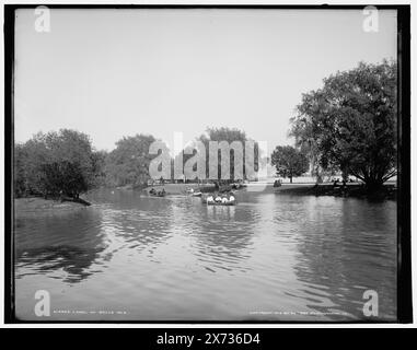 Canal on Belle Isle, Detroit Publishing Co. N. 016465., Gift; State Historical Society of Colorado; 1949, canali. , Parchi. , Stati Uniti, Michigan, Detroit. Foto Stock