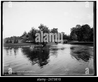 A Canal on Belle Isle, Detroit, Date based on Detroit, Catalogue J (1901)., Detroit Publishing Co. N. 012522., Gift; State Historical Society of Colorado; 1949, canali. , Parchi. , Stati Uniti, Michigan, Detroit. Foto Stock