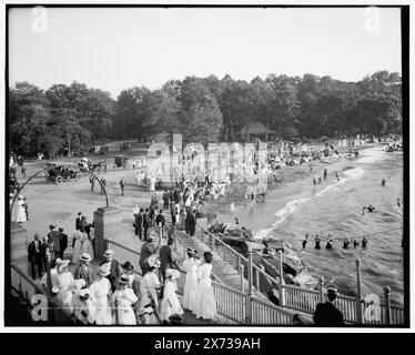 The Beach, Gordon Park, Cleveland, Ohio, 'No. 102 G.F.C.' su negative., Detroit Publishing Co. No 070772., Gift; State Historical Society of Colorado; 1949, spiagge. , Parchi. , Stati Uniti, Ohio, Cleveland. Foto Stock