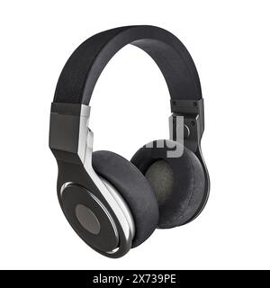 cuffie wireless con cuscinetti auricolari sullo sfondo trasparente isolato Foto Stock