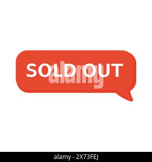 Banner adesivo rosso esaurito. Illustrazione vettoriale Illustrazione Vettoriale