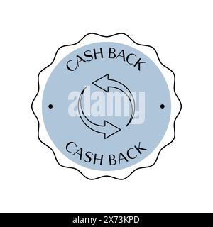 Adesivo Cash Back, restituire denaro. Illustrazione vettoriale Illustrazione Vettoriale