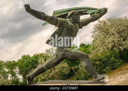 Monumento della Repubblica dei Consigli, (marinaio di carica) al Parco Memento, Budapest, Ungheria Foto Stock