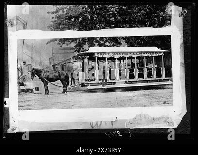 Street car trainata da cavalli, titolo da giacca. Probabilmente Detroit, Mich., 'Fort Wayne & Elmwood' in auto., Detroit Publishing Co. N. K 2719., Gift; State Historical Society of Colorado; 1949, Horse Railroads. , Stati Uniti, Michigan, Detroit. Foto Stock