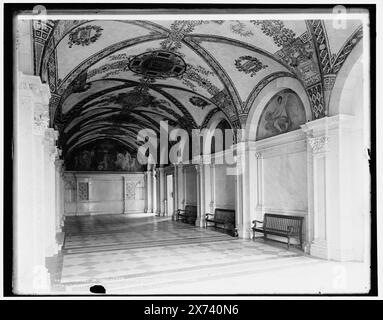 Library of Congress, South Hall, padiglione d'ingresso, Detroit Publishing Co. N. 05929., Gift; State Historical Society of Colorado; 1949, Library of Congress Thomas Jefferson Building (Washington, D.C.) , Libraries. , Interni. , Stati Uniti, Distretto di Columbia, Washington (D.C.) Foto Stock