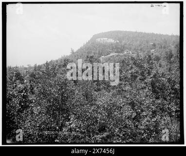 Catskill Mountain House and Summit Station of Otis Elevating Railway, Catskill Mountains, N.Y., '310-G' su negative., Detroit Publishing Co. No 014490., Gift; State Historical Society of Colorado; 1949, Railroad Stations. , Hotel. , Ferrovie inclinate. , Montagne. , Stati Uniti, New York (State), Catskill Mountains. Foto Stock