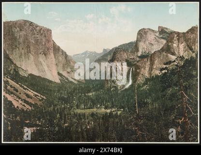 Yosemite Valley da Artists' Point, California, Detroit Publishing Co., no 50127., deposito sul copyright. State Historical Society of Colorado; 1949, Mountains. , Parchi nazionali e riserve. , Valli. , Cascate. , Stati Uniti, California, Parco Nazionale di Yosemite. , Stati Uniti, California, Yosemite Valley. Foto Stock