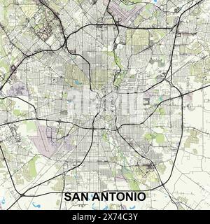 San Antonio, Texas, Stati Uniti d'America poster art Illustrazione Vettoriale