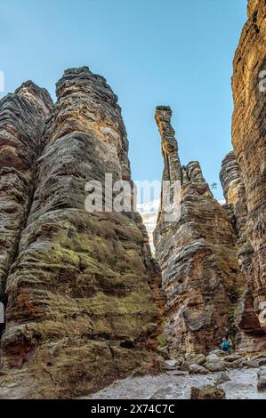 Pilastri di Ercole nella Bielatale, Svizzera sassone, Sassonia, Germania Foto Stock