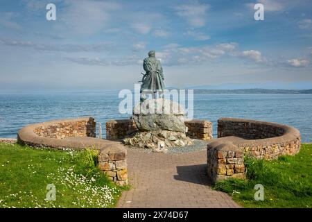 Statua di DIC Evans, Moelfre, Anglesey, Galles, Regno Unito Foto Stock