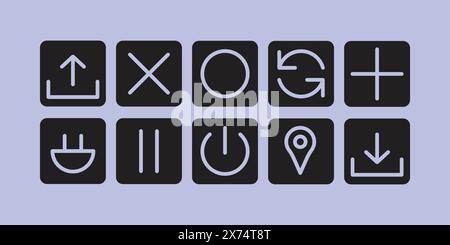 set di icone del simbolo del logo illustrazione vettoriale design minimalista Illustrazione Vettoriale