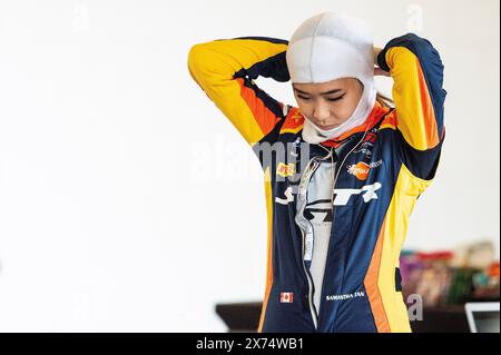 Le Americhe. 17 maggio 2024. Samantha Tan (38) con ST Racing nella BMW M4 GT3 si prepara alla prova 1 al Fanatec GT World Challenge America, Circuit of the Americas. Austin, Texas. Mario Cantu/CSM/Alamy Live News Foto Stock