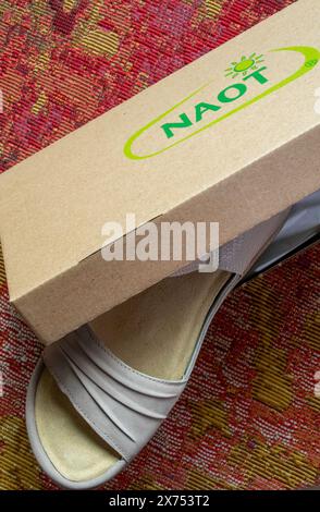 STILL Life of Naot Woman's Sandals, 2024, USA, NYC Foto Stock