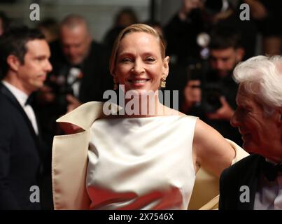 Cannes, Francia, 17 maggio 2024. UMA Thurman arriva sul tappeto rosso per la proiezione di gala di Oh, Canada al 77° Festival di Cannes, Francia. Crediti: Doreen Kennedy/Alamy Live News. Foto Stock