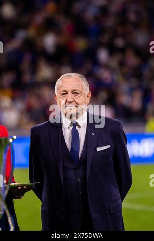 Lione, Francia. 17 maggio 2024. Jean-Michel Aulas durante la gara finale del D1 Arkema Playoff tra Olympique Lyonnais e Paris Saint-Germain al Groupama Stadium di Lione, Francia. (Pauline FIGUET/SPP) credito: SPP Sport Press Photo. /Alamy Live News Foto Stock