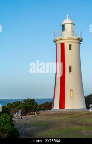 Faro di Mersey Bluff, patrimonio dell'umanità dell'UNESCO, vicino a Devonport, Tasmania settentrionale Foto Stock