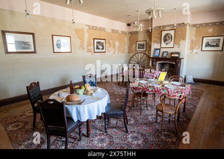 Sala da pranzo presso Coffee Palace, Darlington, Maria Island, Tasmania Foto Stock