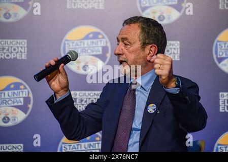 Roma, Italia. 17 maggio 2024. L'avvocato Gian Domenico Caiazza partecipa all'evento di lancio della campagna elettorale della lista "Stati Uniti d'Europa", per le elezioni europee dell'8 e 9 giugno 2024. (Foto di Vincenzo Nuzzolese/SOPA Images/Sipa USA) credito: SIPA USA/Alamy Live News Foto Stock