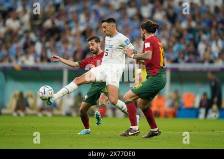 Lusail, Qatar. 28 novembre 2022. Matias Vecino in azione durante la partita tra Portogallo e Uruguay, gruppo H, Coppa del mondo FIFA Qatar 2022. Foto Stock