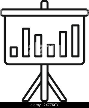 Illustrazione vettoriale di un grafico a barre su un cavalletto di presentazione, adatto per temi aziendali e finanziari Illustrazione Vettoriale