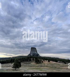 Devils Tower National Monument nel Wyoming. Foto Stock