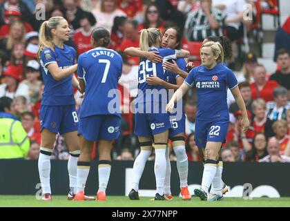 Manchester, Regno Unito. 18 maggio 2024. Mayra Ramirez del Chelsea festeggia il primo gol durante la partita di fa Women's Super League all'Old Trafford, Manchester. Il credito per immagini dovrebbe essere: Annabel Ellis/Sportimage Credit: Sportimage Ltd/Alamy Live News Foto Stock