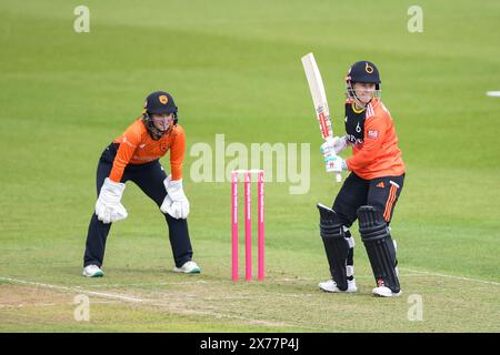 Southampton, Regno Unito, 18 maggio 2024. Tammy Beaumont dei Blaze battendo durante la Charlotte Edwards Cup match tra Southern Vipers e The Blaze all'Utilita Bowl di Southampton. Crediti: Dave Vokes/Alamy Live News Foto Stock